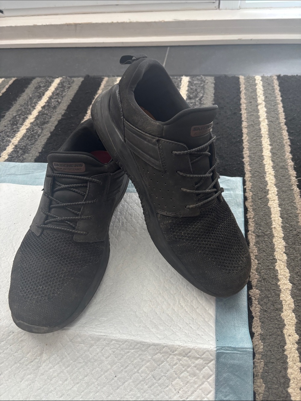 Skechers Men's Black Low-Profile Lace-Up Sneakers